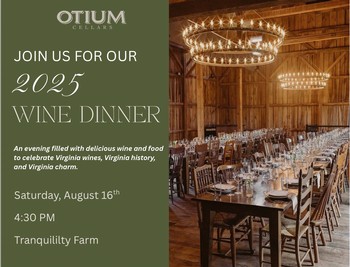 Wine Dinner on August 16th, 2025